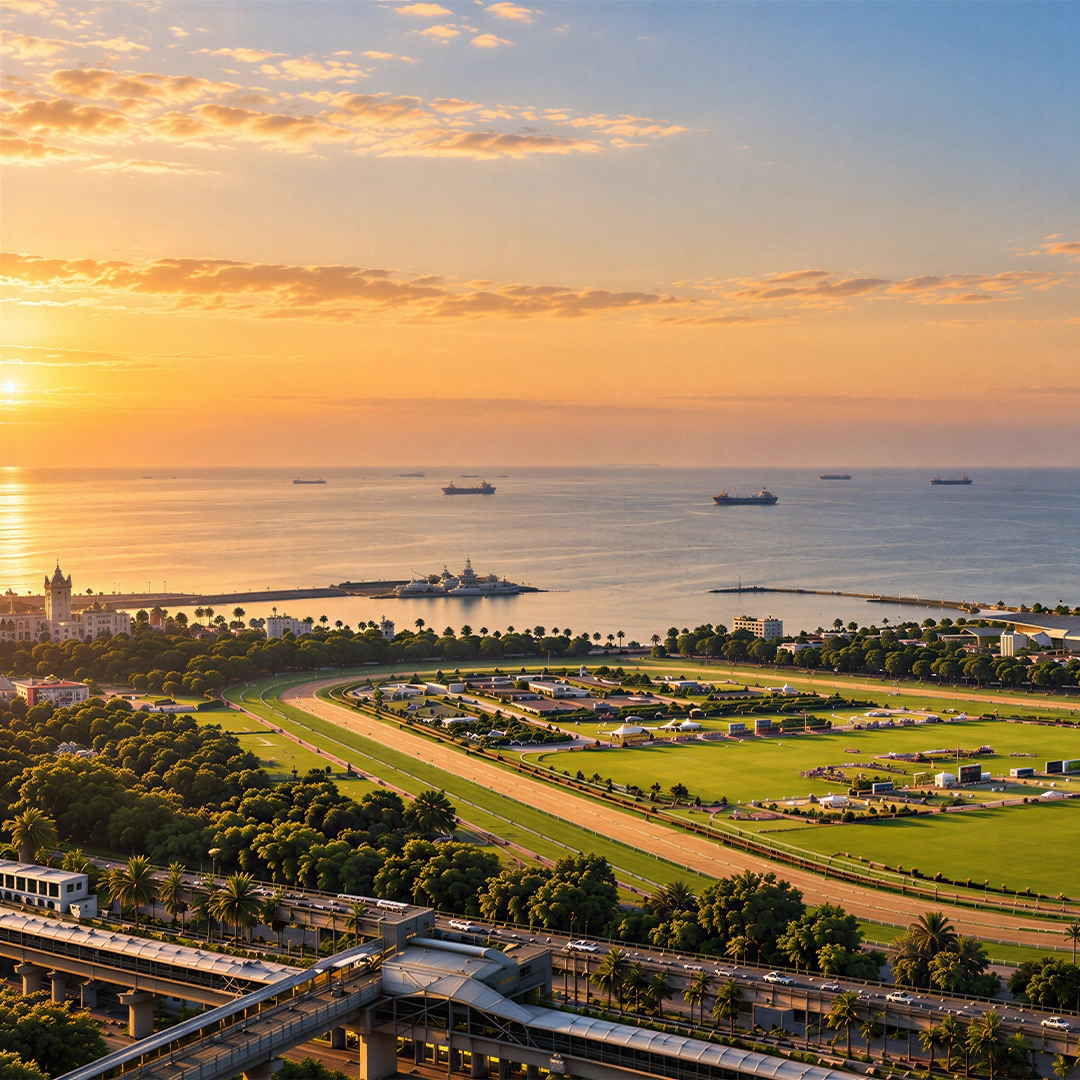 A panoramic Mumbai skyline